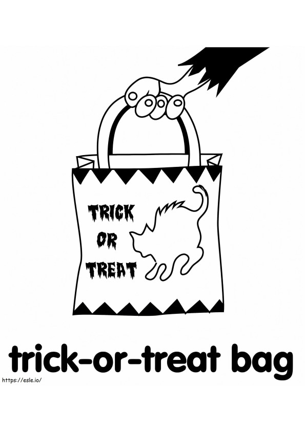 Trick Or Treat -laukku värityskuva