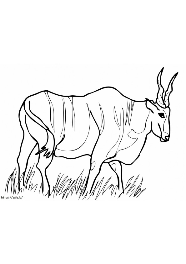 Eland-antilope kleurplaat