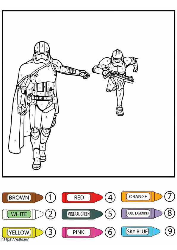 Star Wars Darth Vader And Stormtrooper Color By Number coloring page