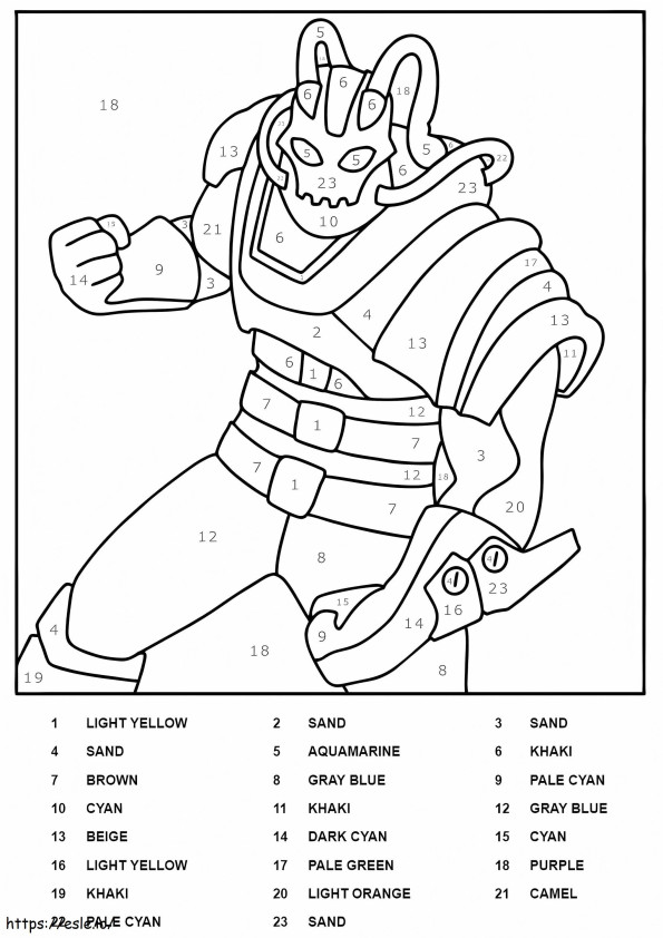 Kit Fortnite Color By Number coloring page