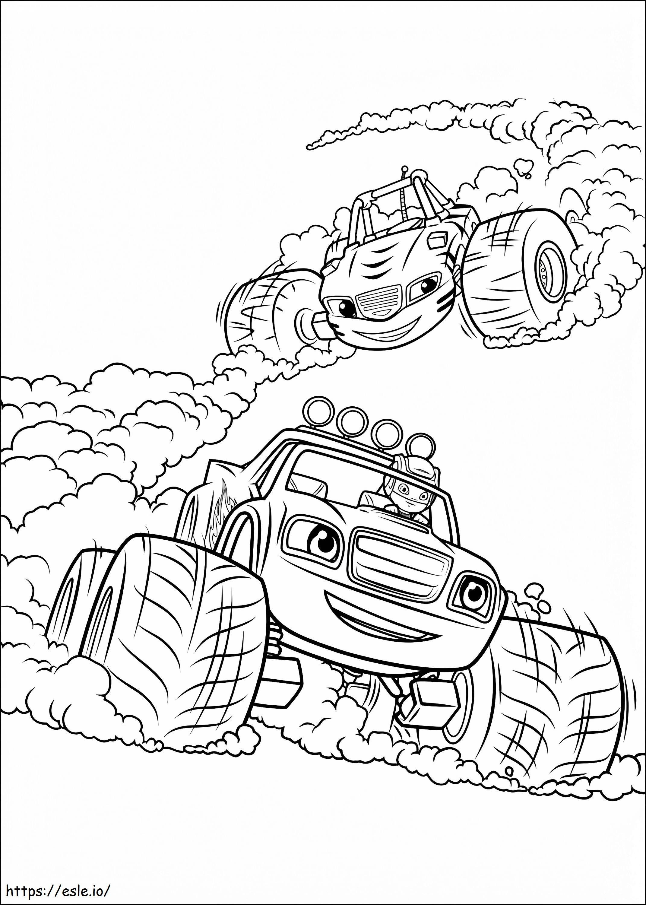 1533872740 Stripes And Blaze Racing A4 coloring page