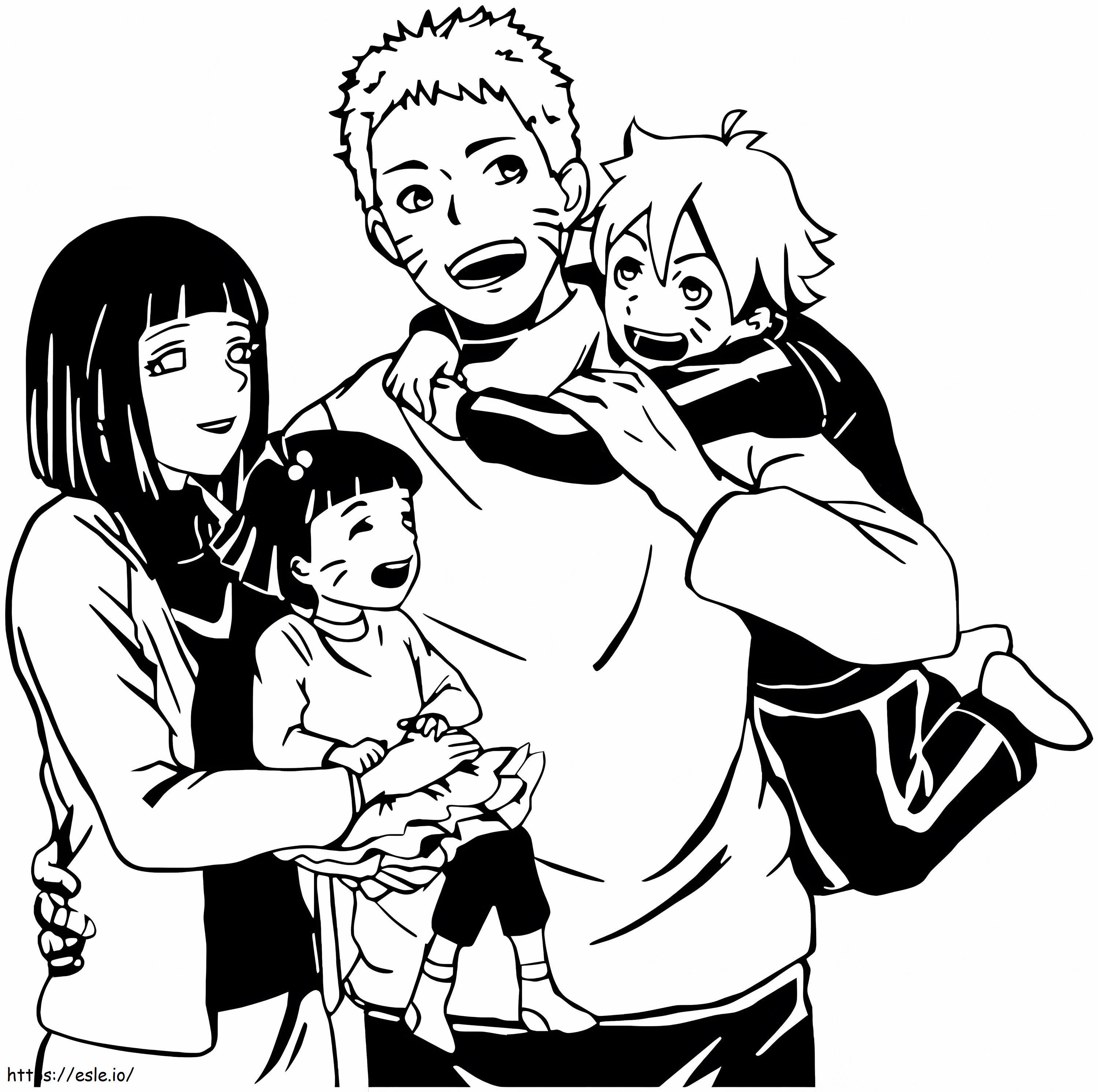 Boruto And Family Funny Coloring Page