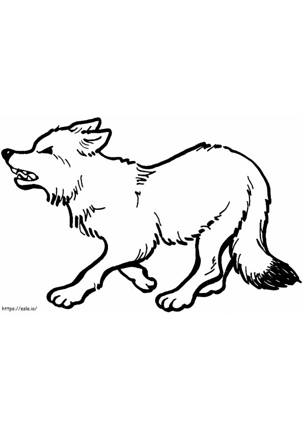 Coloriage Grognement du renard roux à imprimer dessin