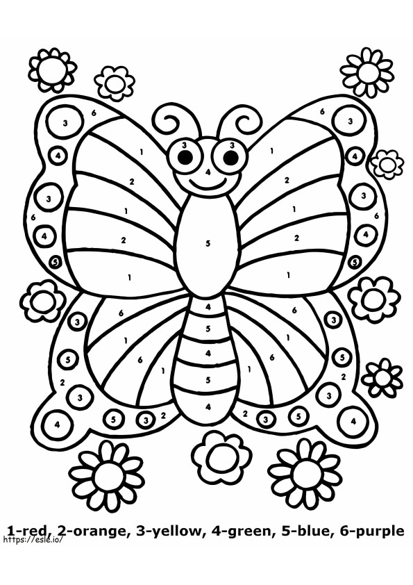 Butterfly For Kindergarten Color By Number coloring page