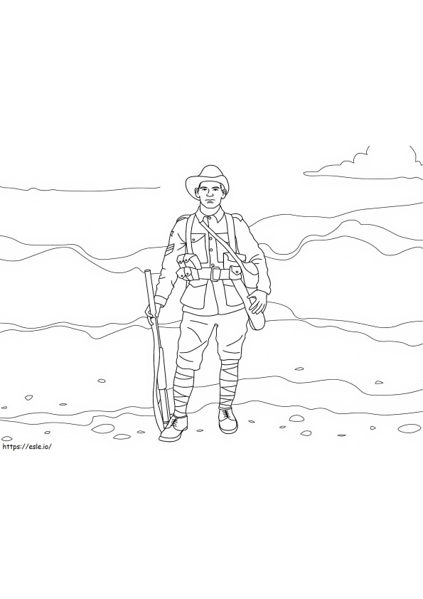 Coloriage Soldat cool avec une arme à feu à imprimer dessin