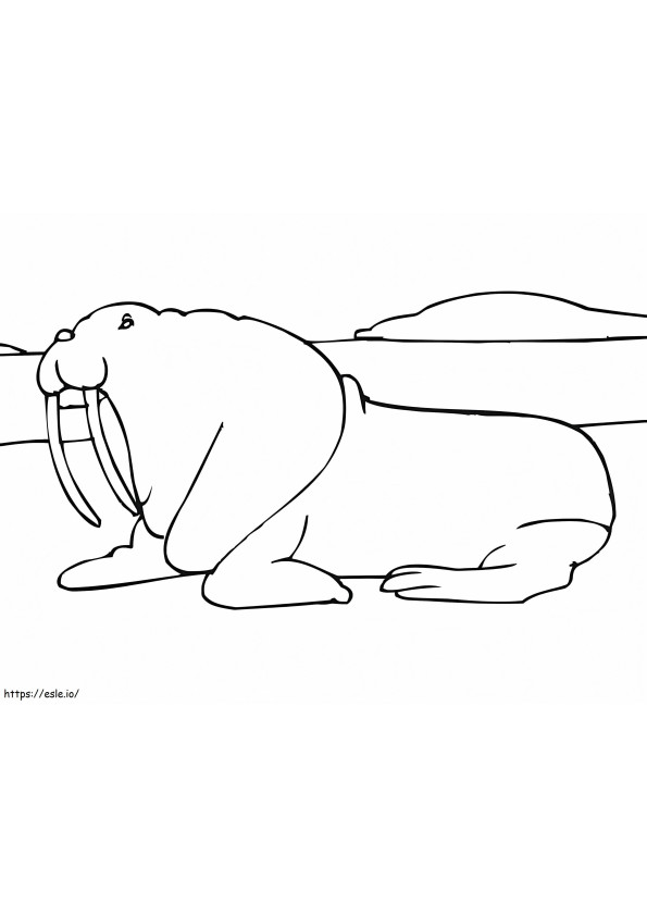 Walrussen Op Een Rookkolk kleurplaat kleurplaat
