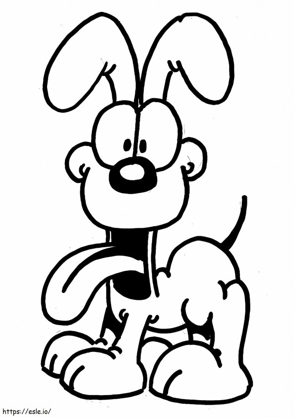 Happy Odie coloring page