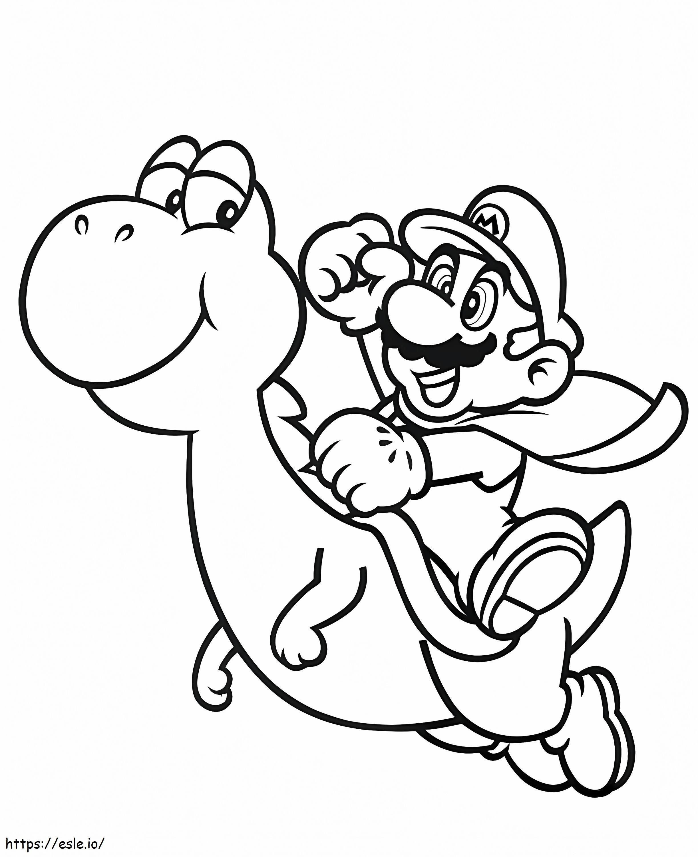Coloriage 1577673327 Mario avec Yoshi à imprimer dessin