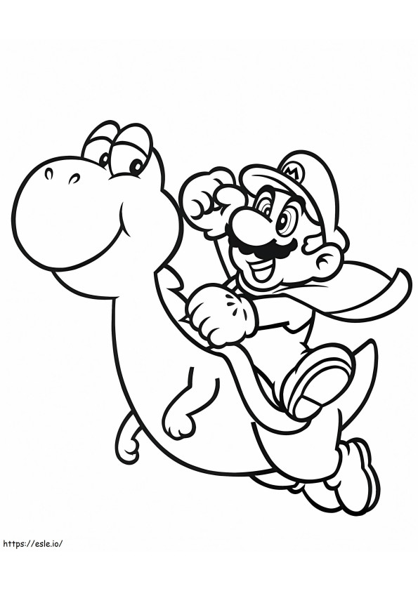 Coloriage 1577673327 Mario avec Yoshi à imprimer dessin