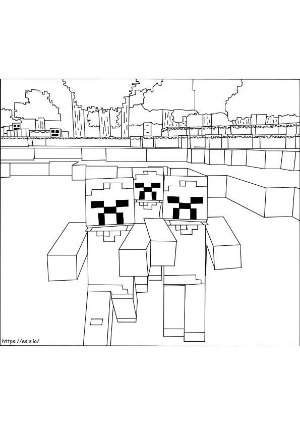 Minecraft Zombi 1 da colorare