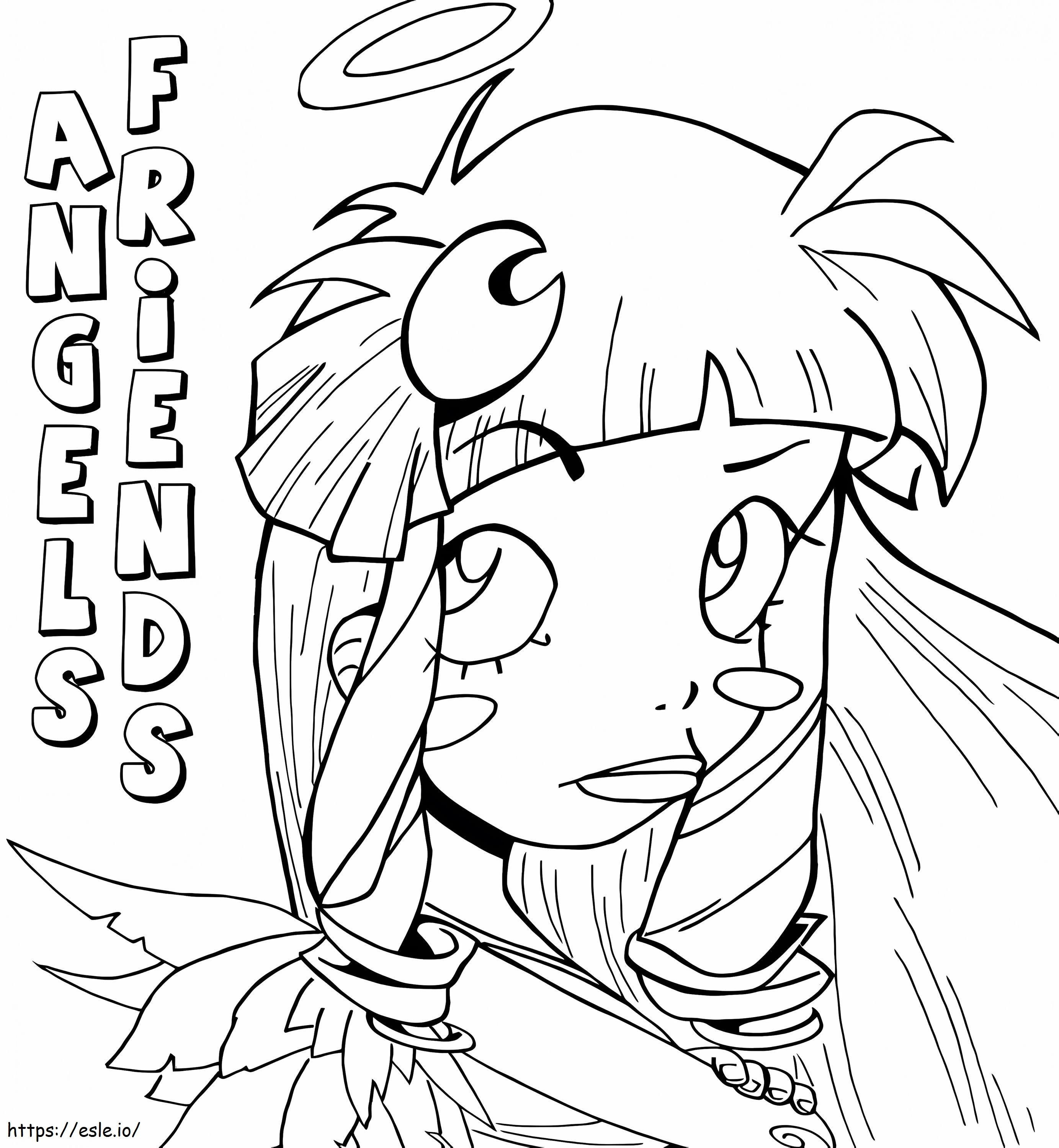 Anjos Amigos 8 para colorir