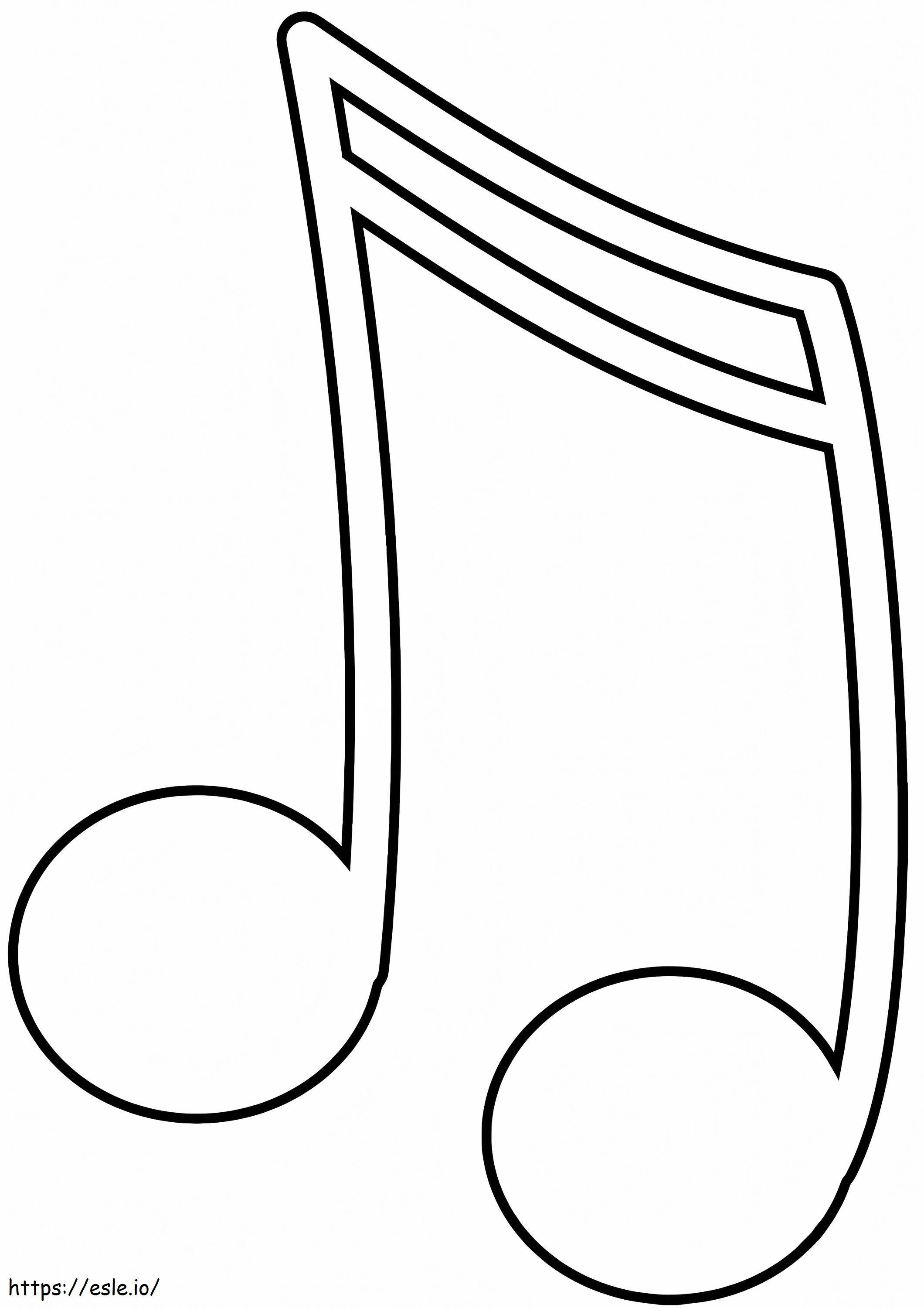 Simple Musical Note 4 coloring page