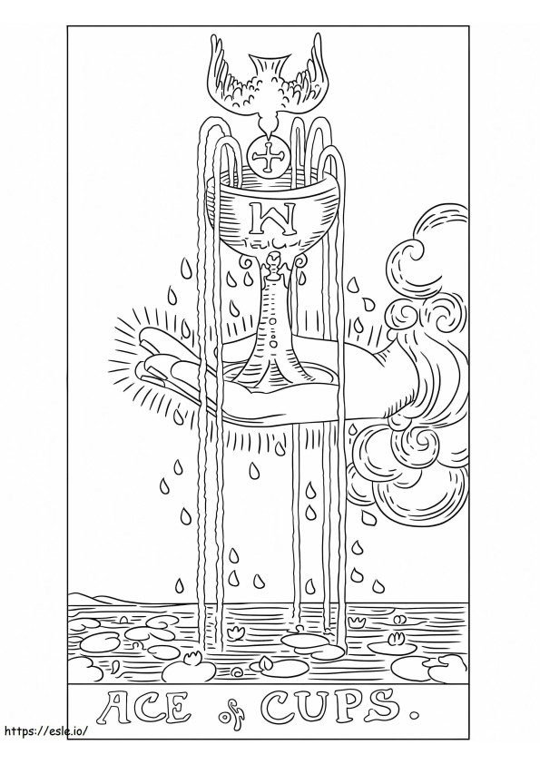 Ace Of Cups Tarot Card coloring page