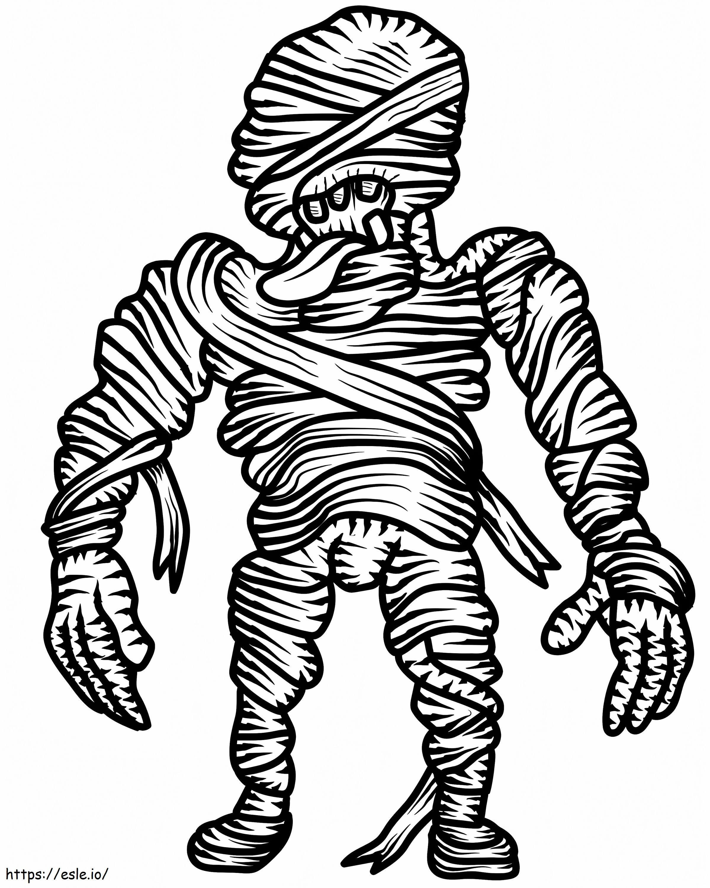 Scary Mummy Coloring Page 1 coloring page