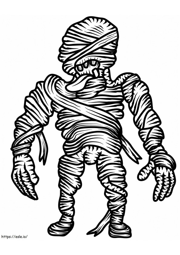 Scary Mummy värityssivu 1 värityskuva