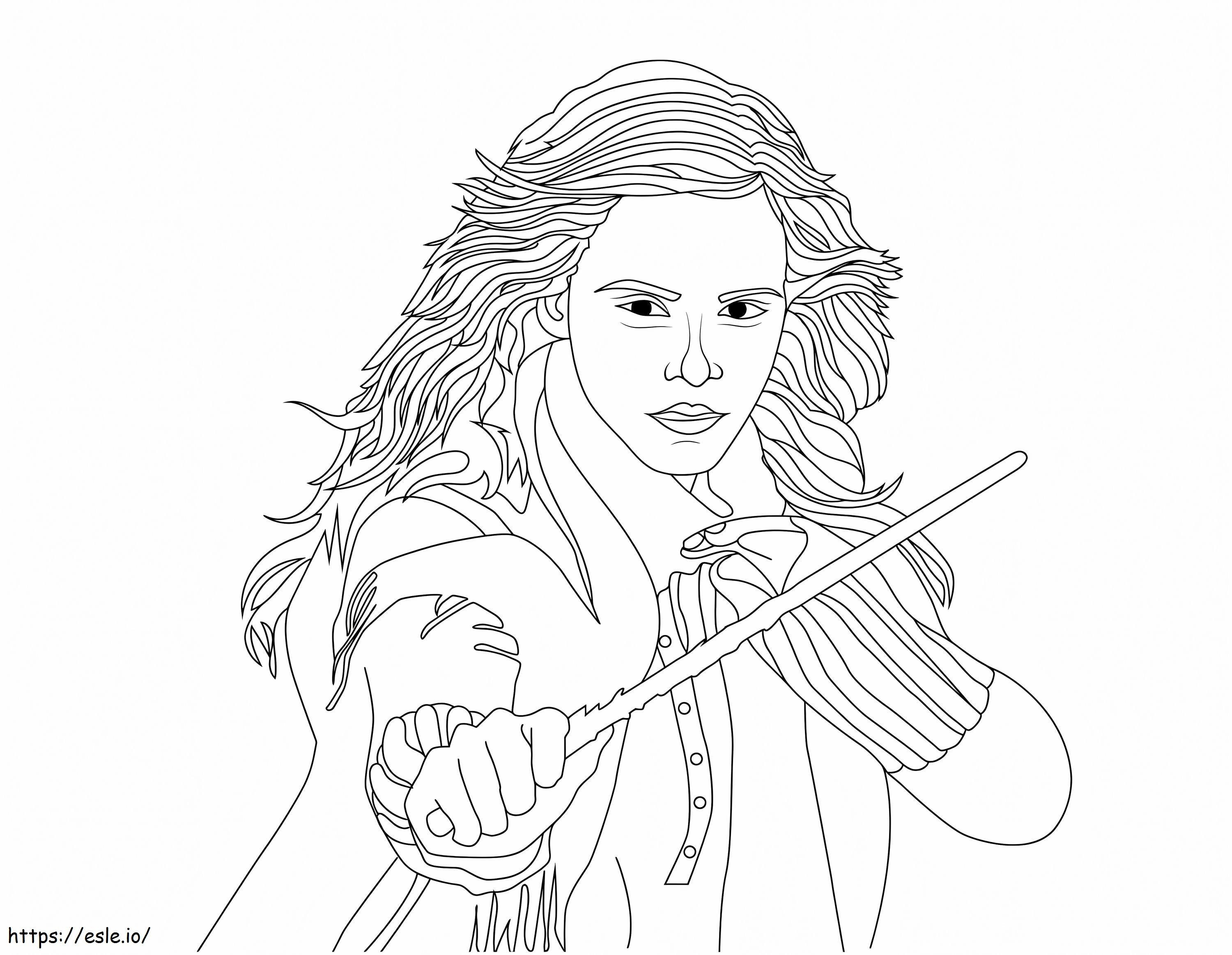 Hermione Granger Fighting coloring page
