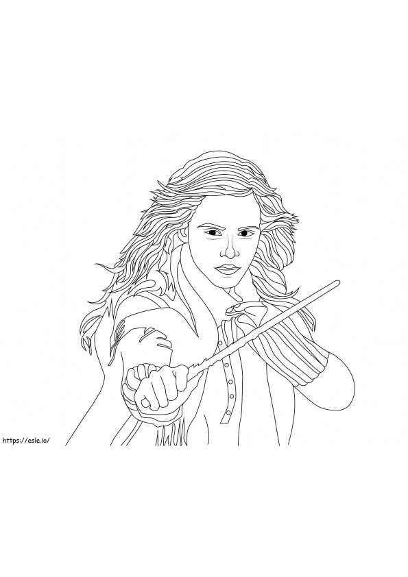 Hermione Granger Fighting coloring page