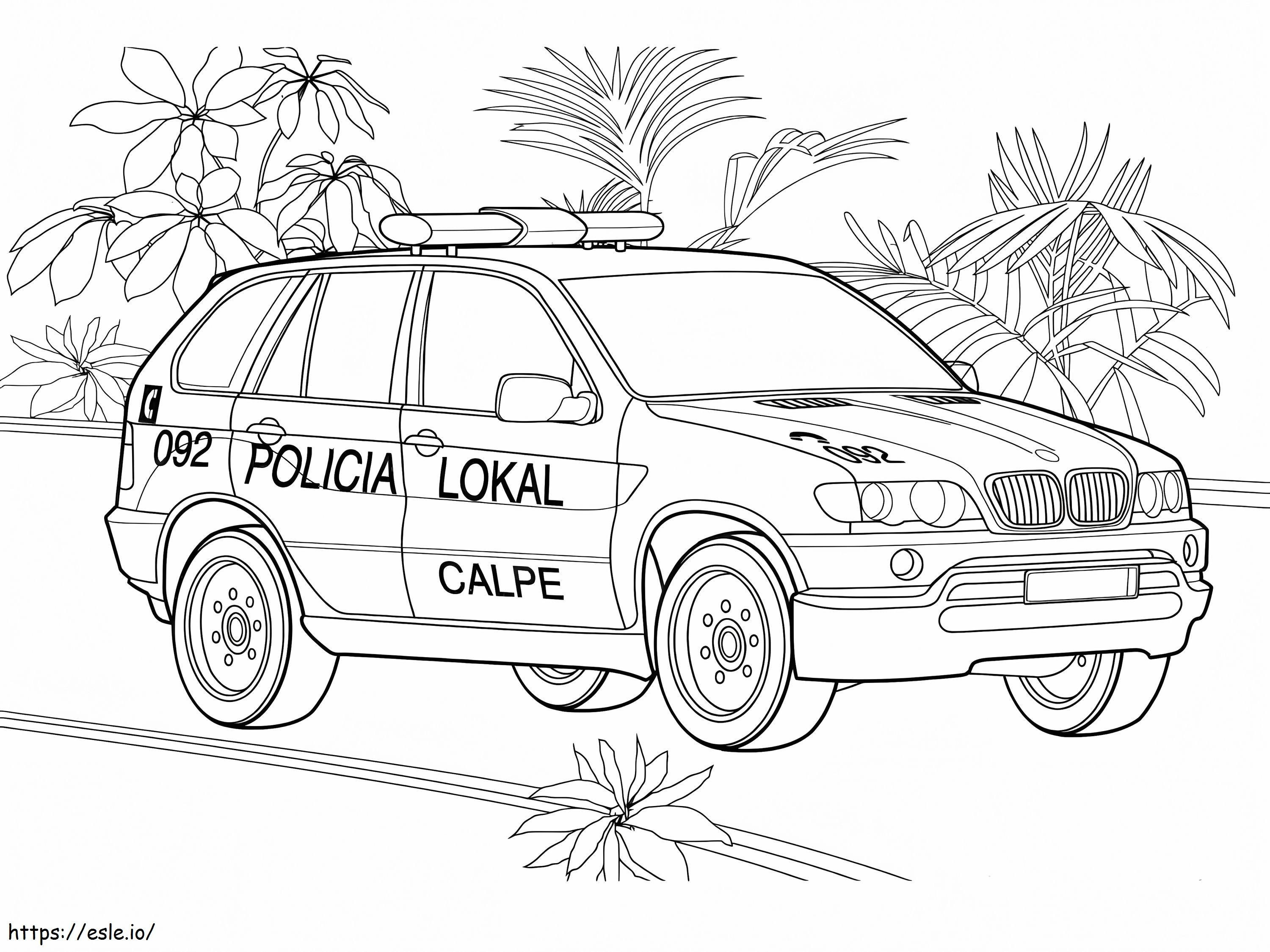 Coloriage Voiture de police SUV à imprimer dessin