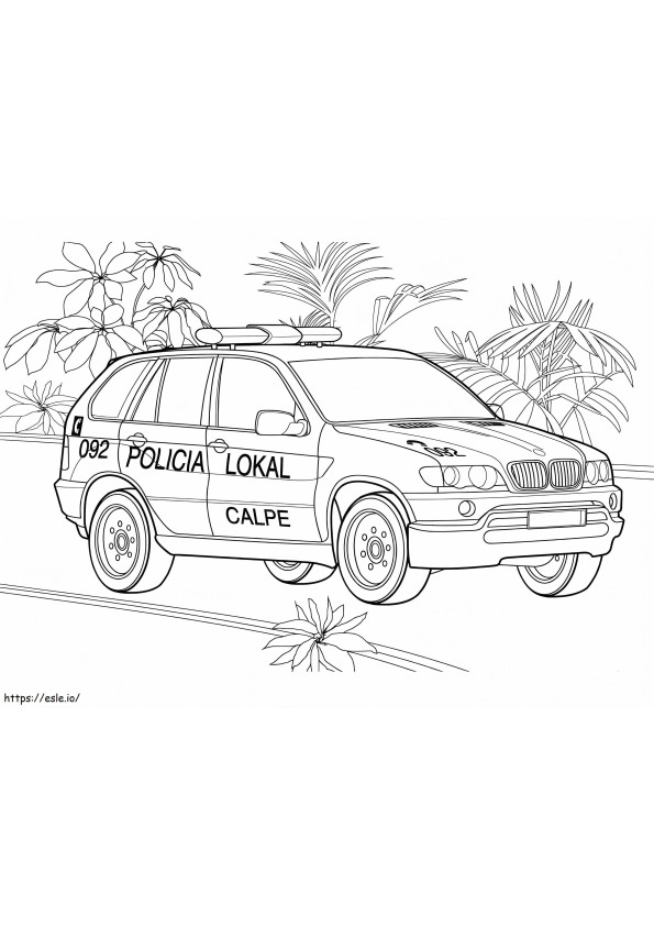 SUV poliisiauto värityskuva