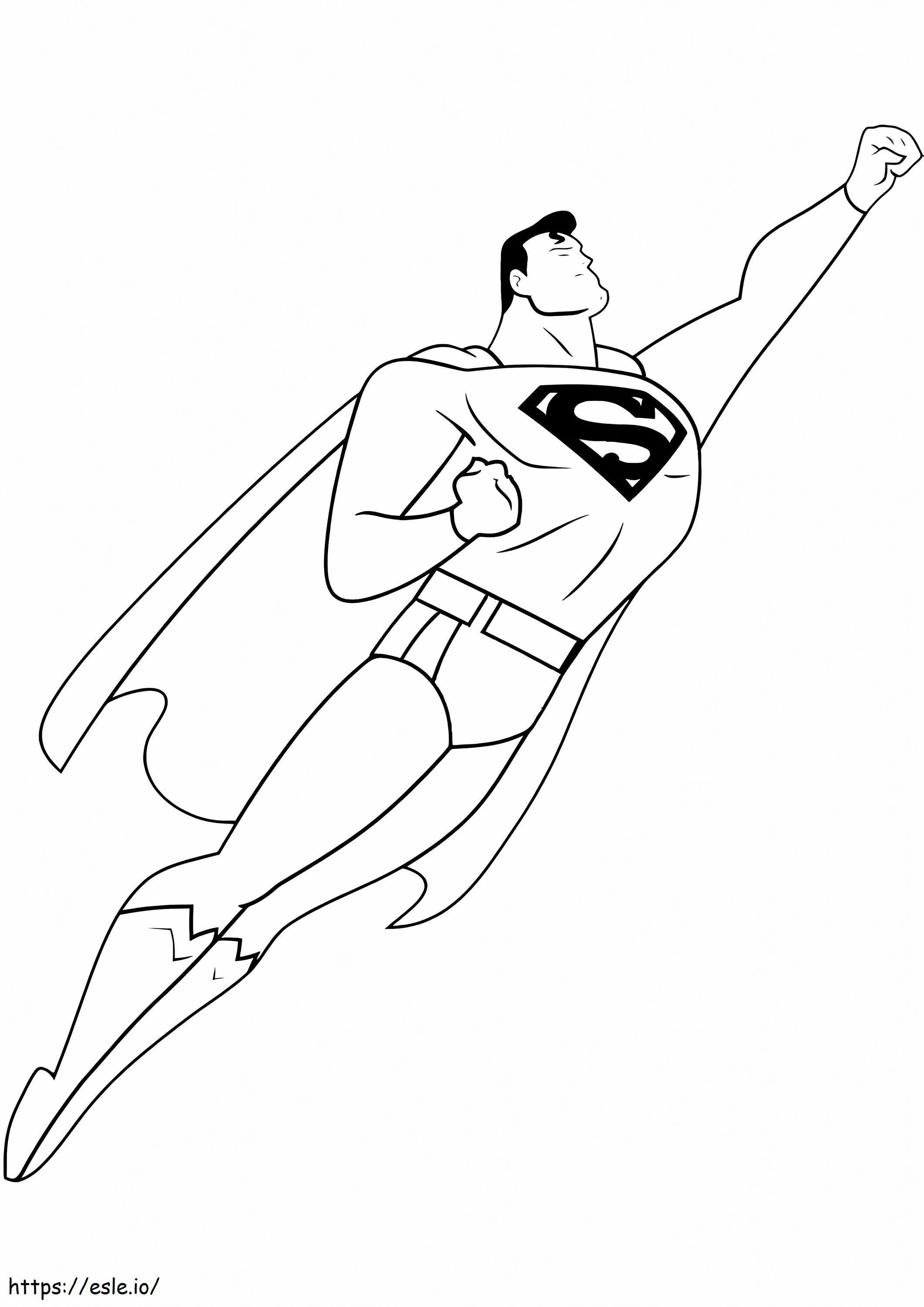 クールなスーパーマンの飛行 ぬりえ - 塗り絵