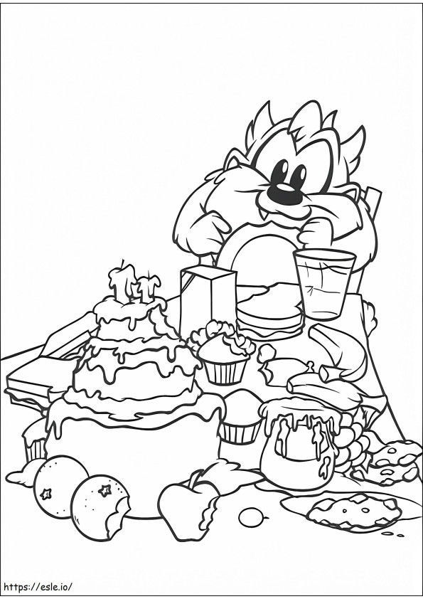 1533696077 Baby Taz Eating A4 coloring page