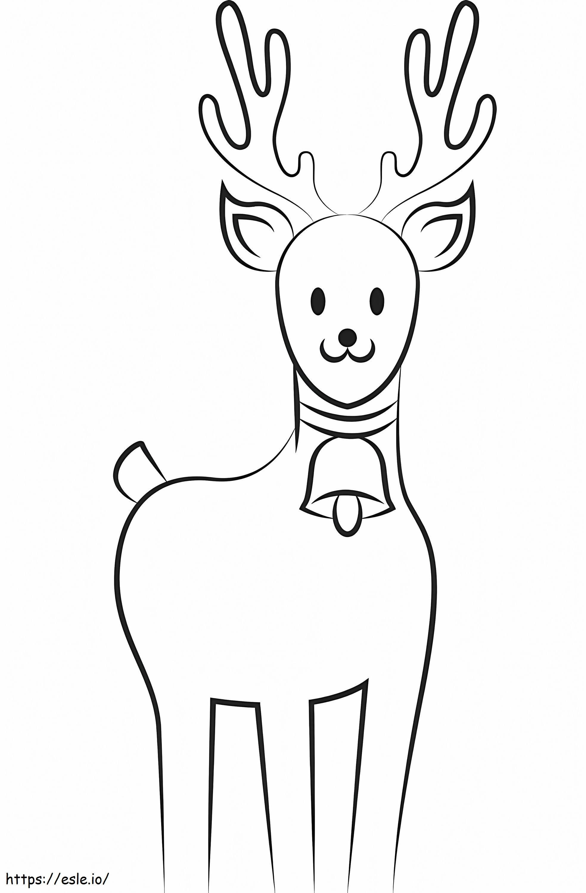 Coloriage Adorable renne de Noël à imprimer dessin