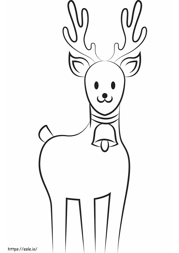 Adorabile renna di Natale da colorare