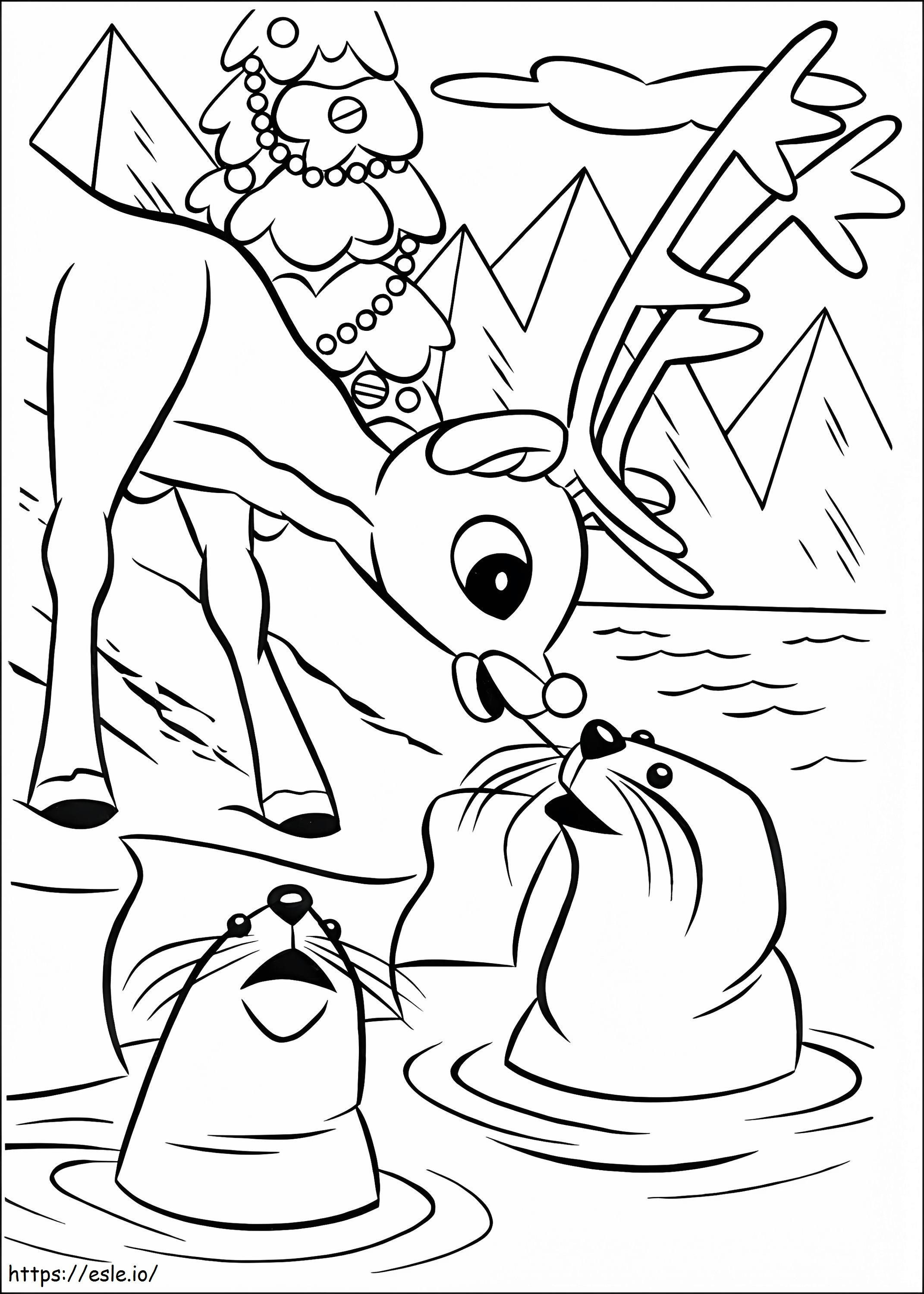 Rudolph 2 coloring page