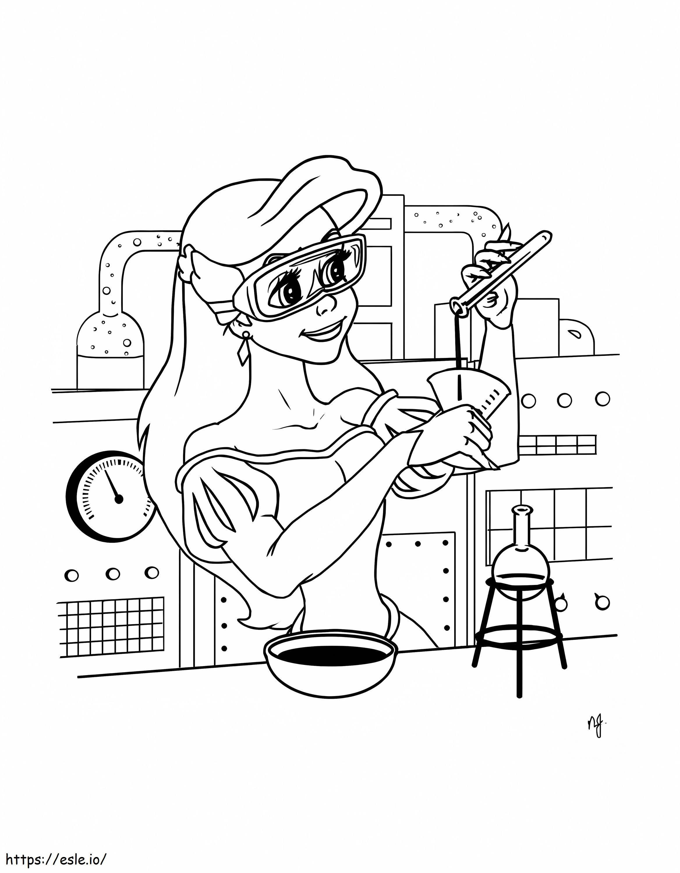 Barbie Scientist coloring page