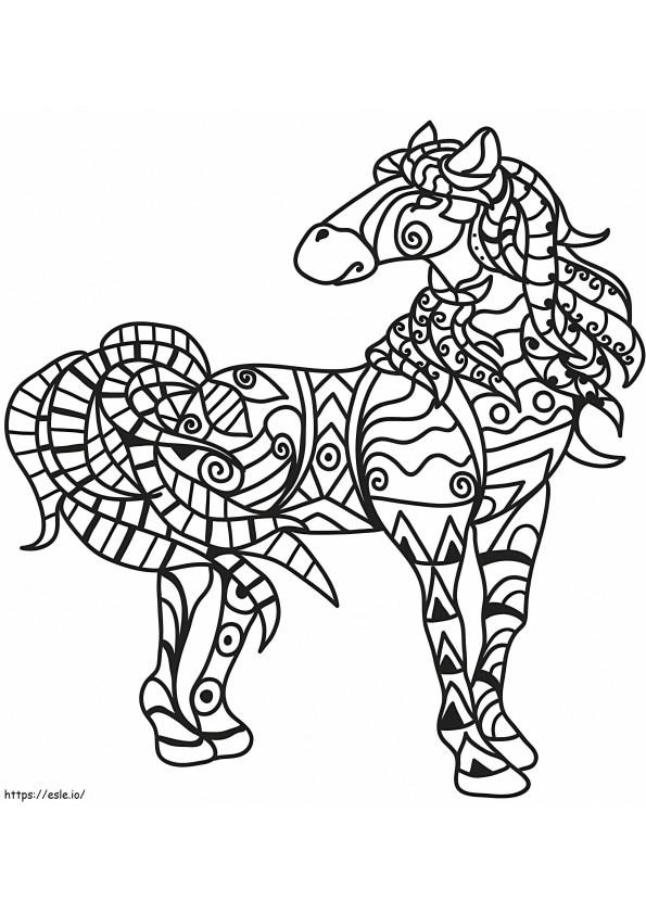 Cavalo Zentangle para colorir