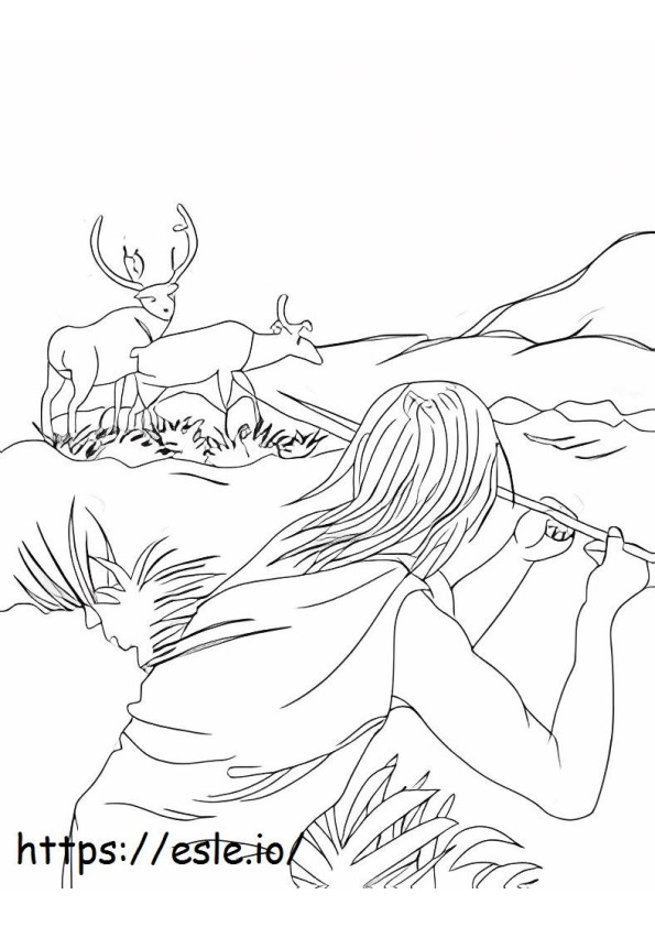Homo Sapiens Hunting With Propeller coloring page