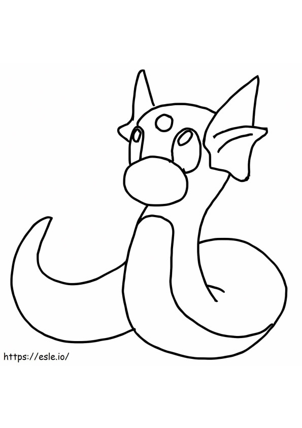 Coloriage Pokémon Dratini 4 à imprimer dessin