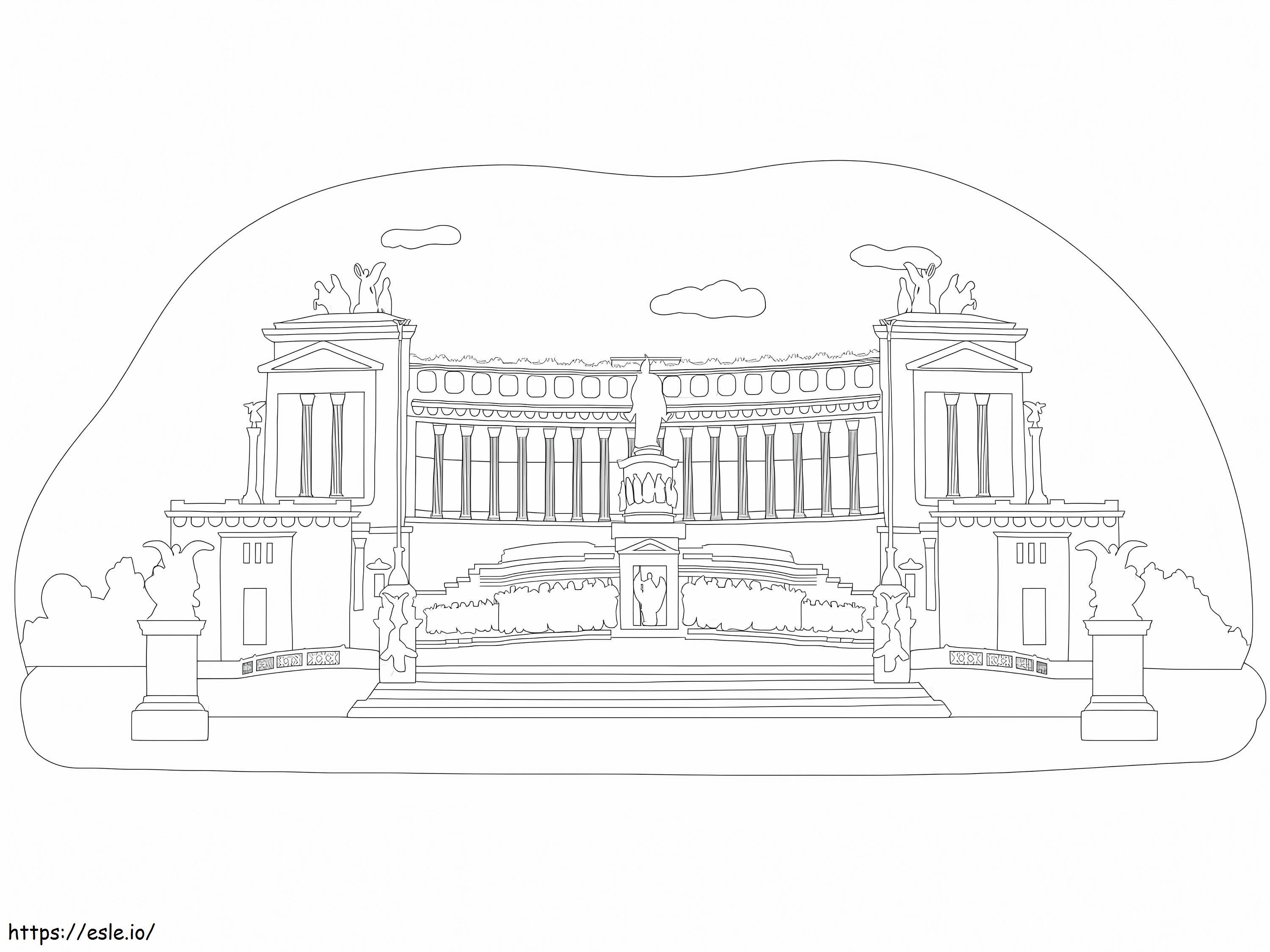 Piazza Venezia da colorare: disegno da stampare gratis