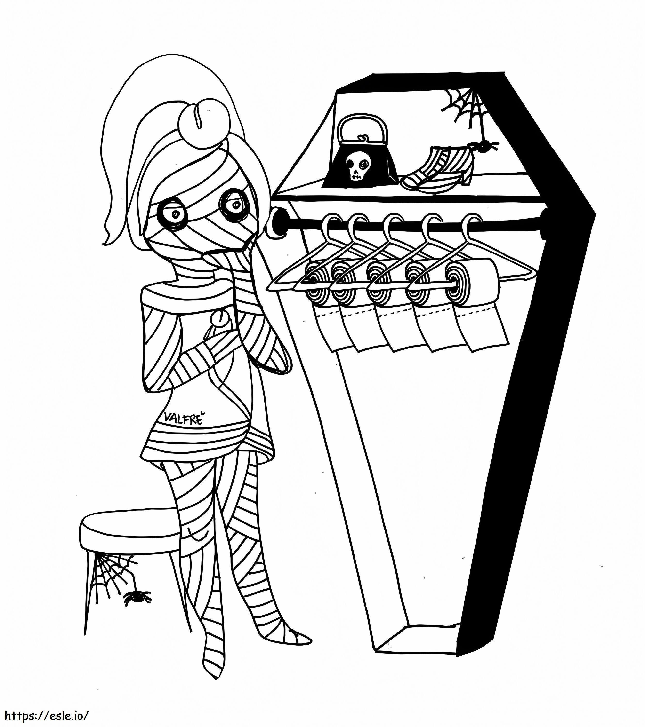 Mummy Girl Aesthetic coloring page