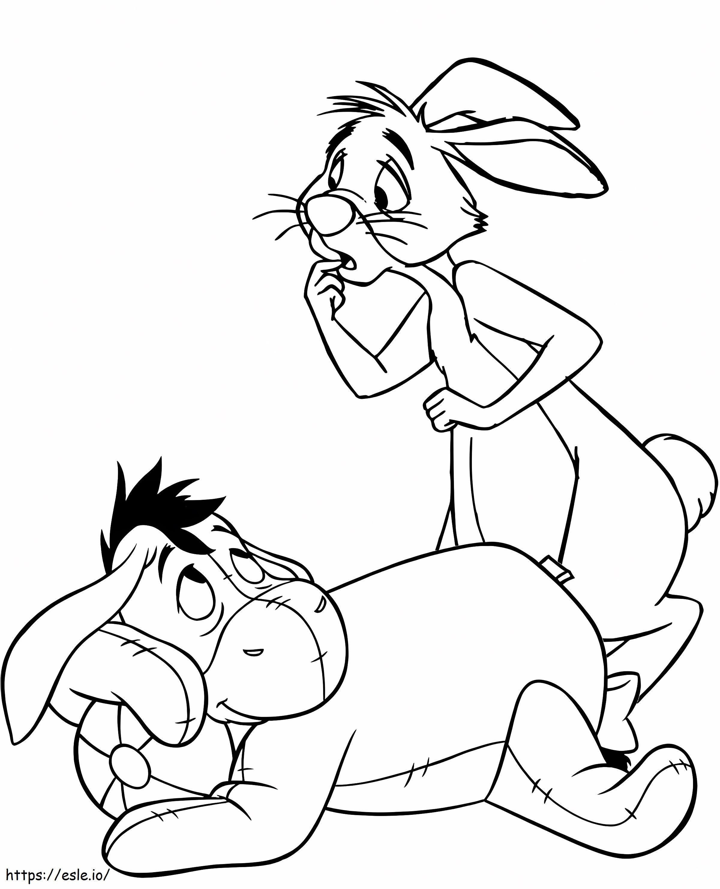 Eeyore And Rabbit coloring page