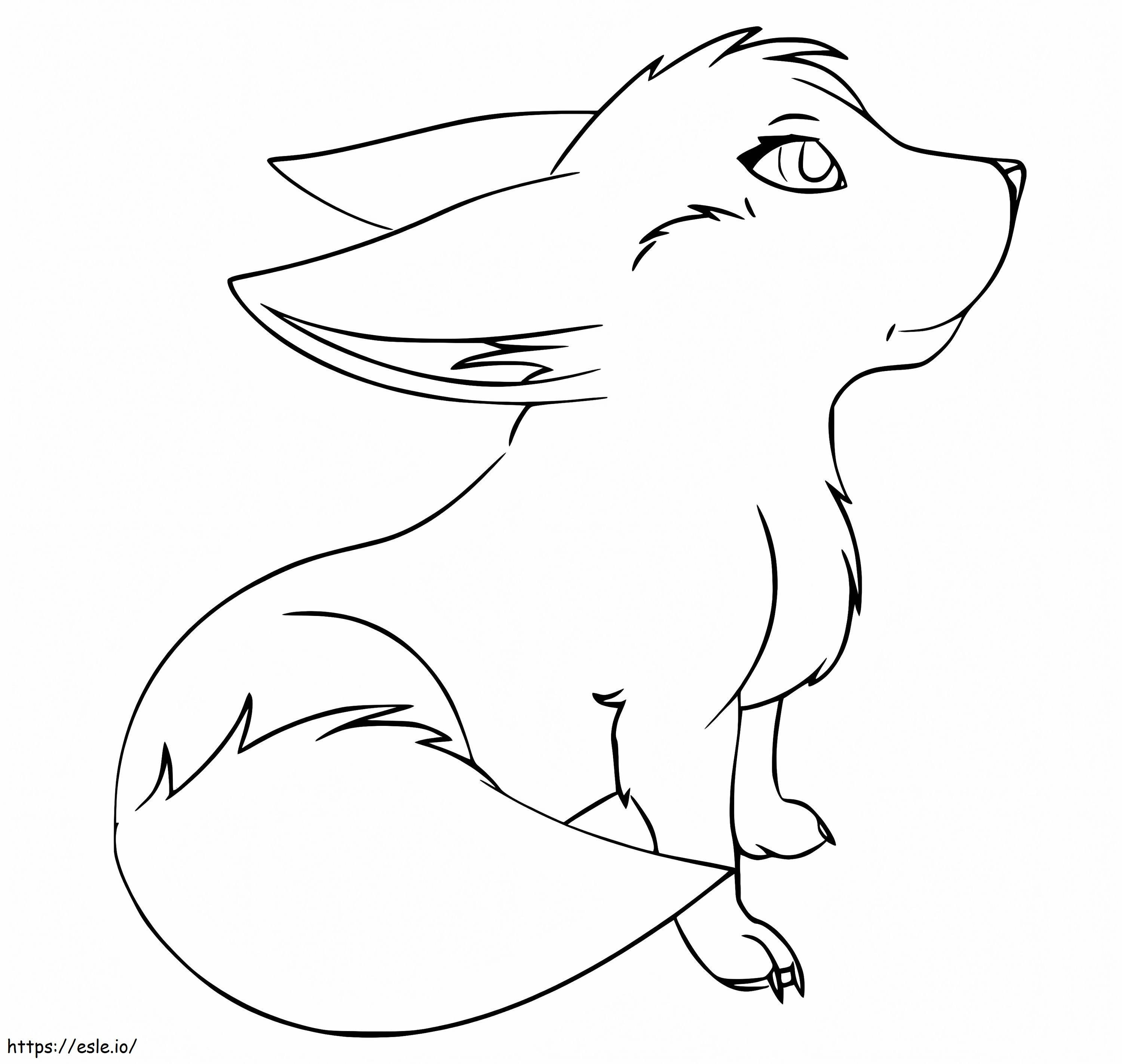 Kawaii Fennec Fox de colorat