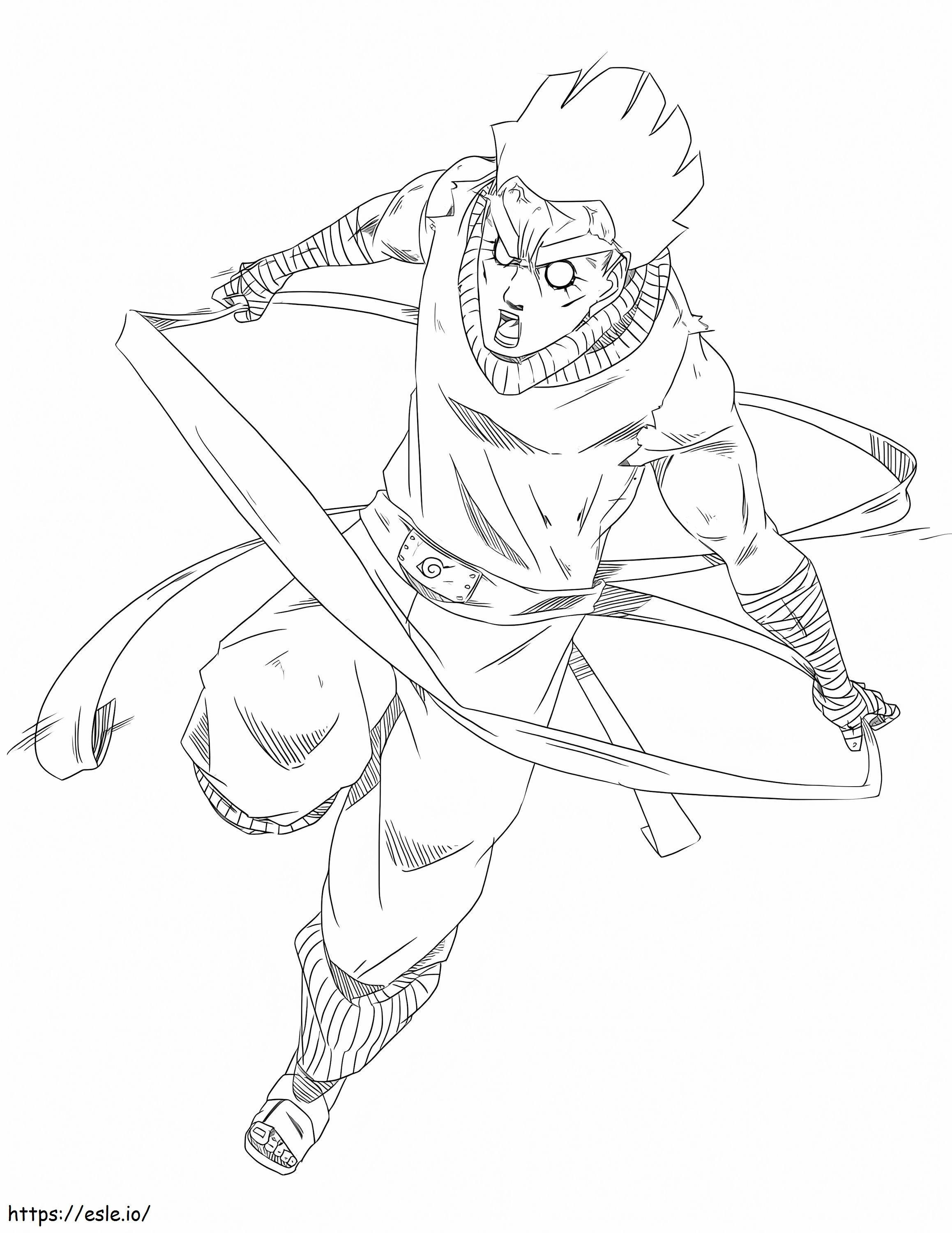 Great Rock Lee Fighting coloring page