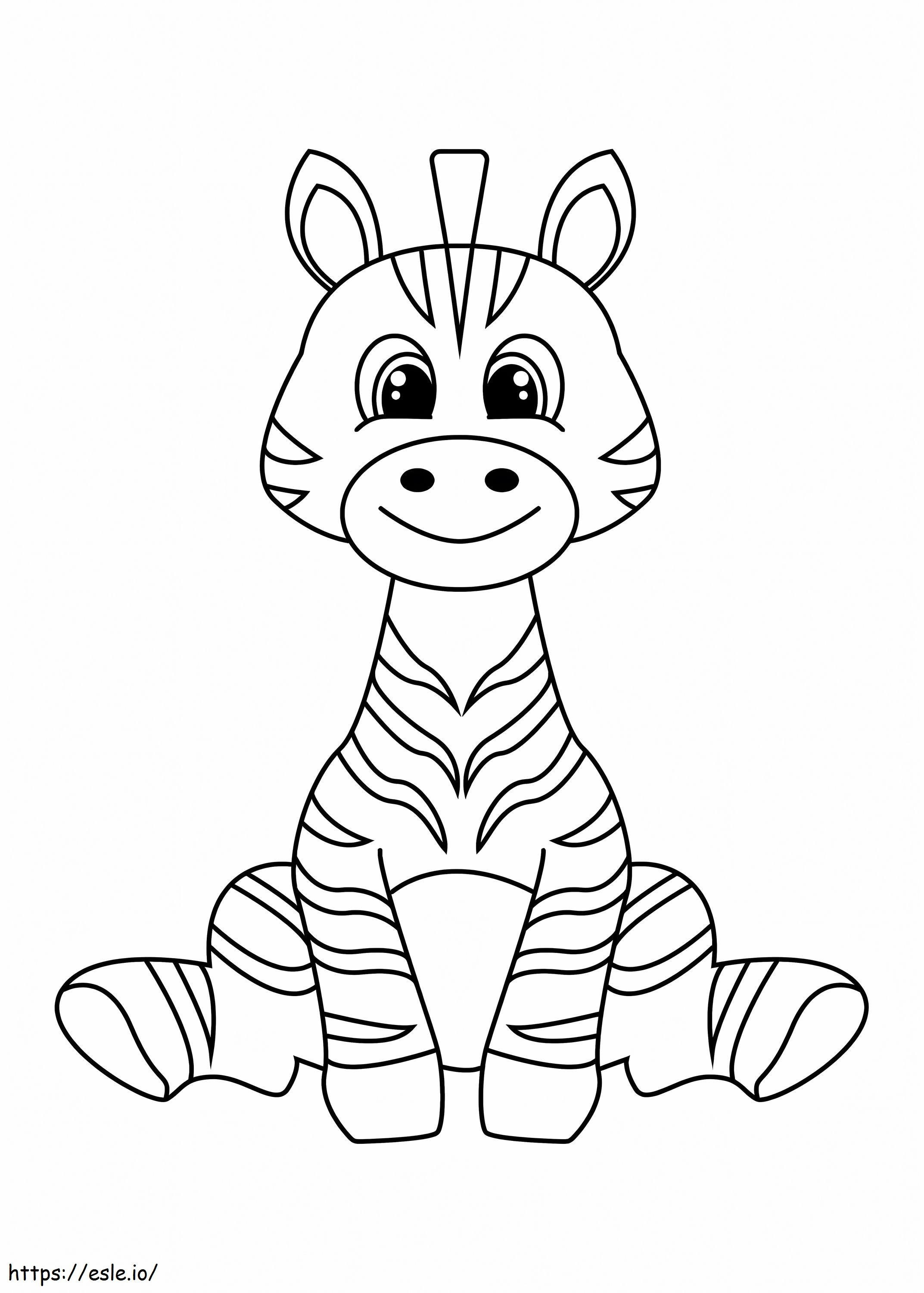 Zâmbește Zebra Așezată de colorat