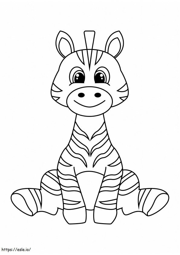 Smile Zebra Sitting coloring page
