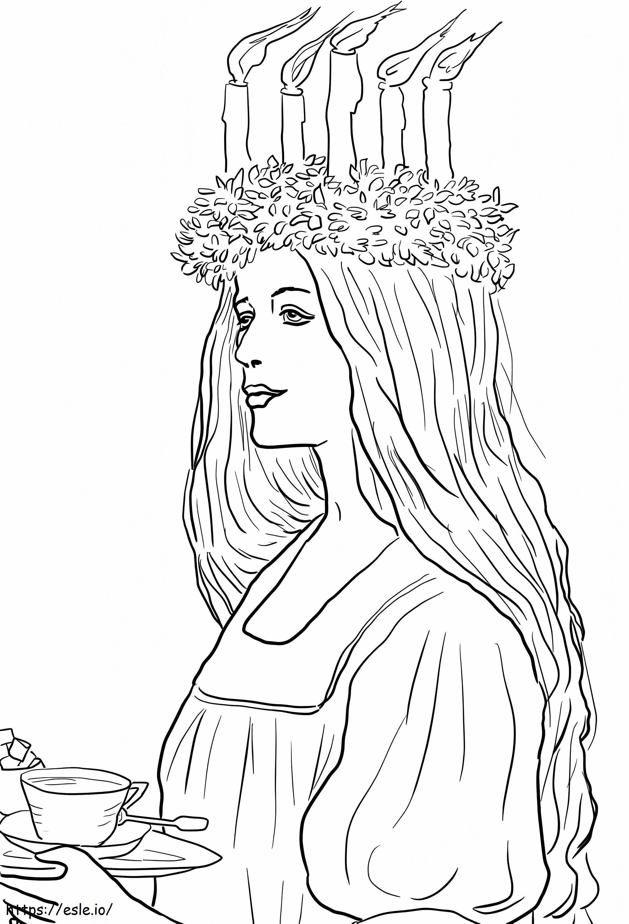 St. Lucia In Sweden coloring page
