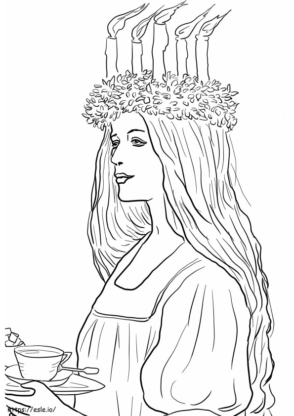 St. Lucia In Sweden coloring page