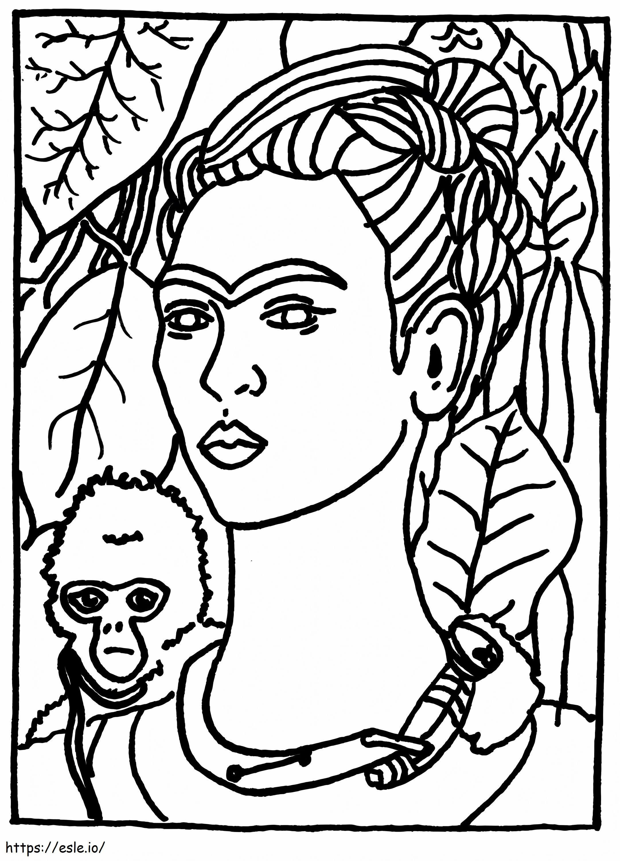 Free Frida Kahlo coloring page