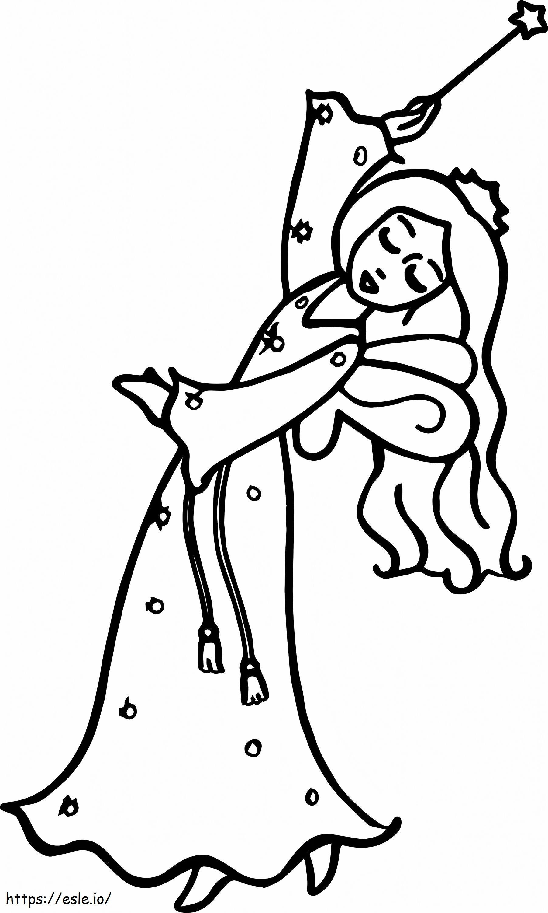 Princess Holding Magic Wand coloring page