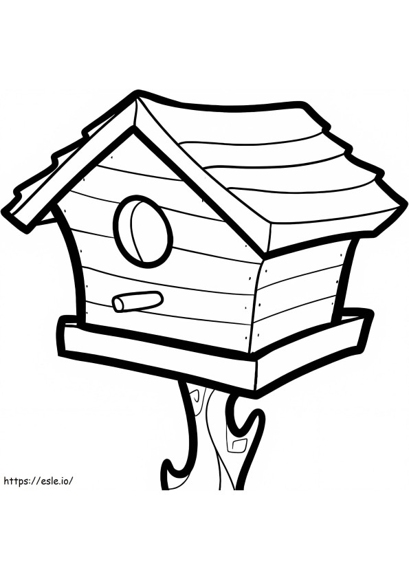 Drewniany domek dla ptaków kolorowanka