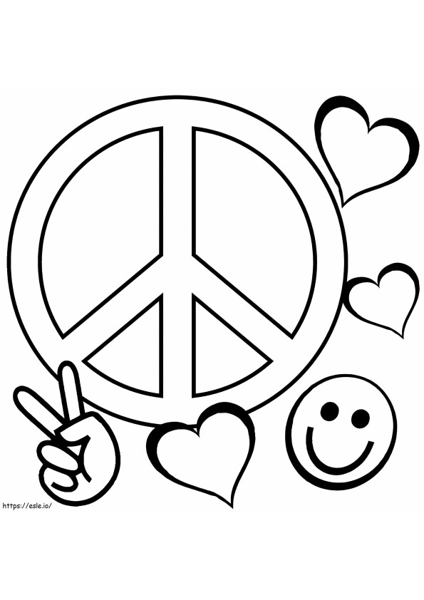 Cute Peace Sign coloring page