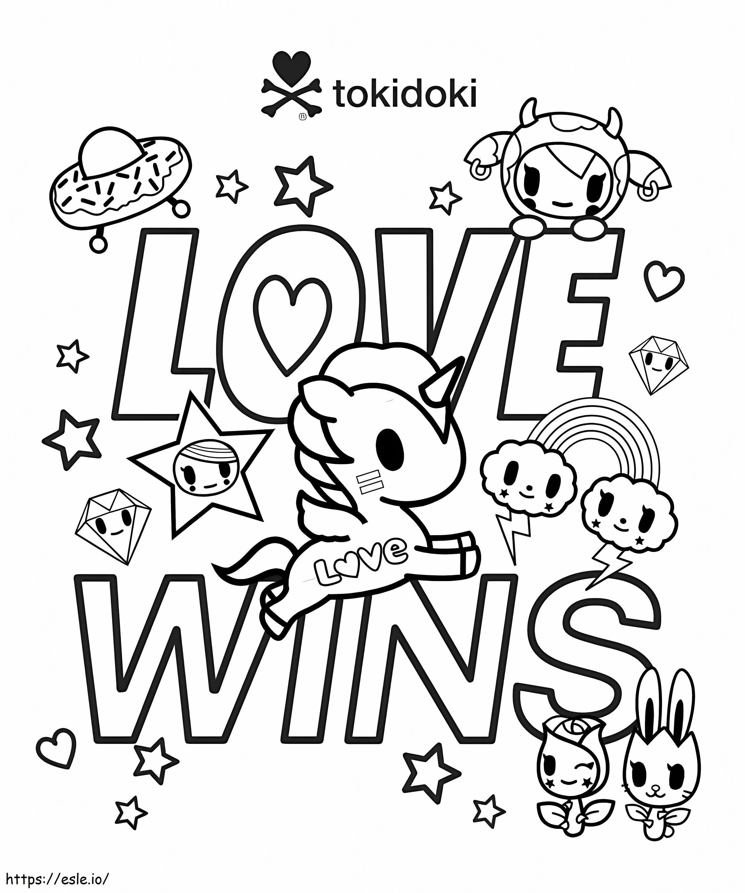 Coloriage L'amour gagne Tokidoki à imprimer dessin
