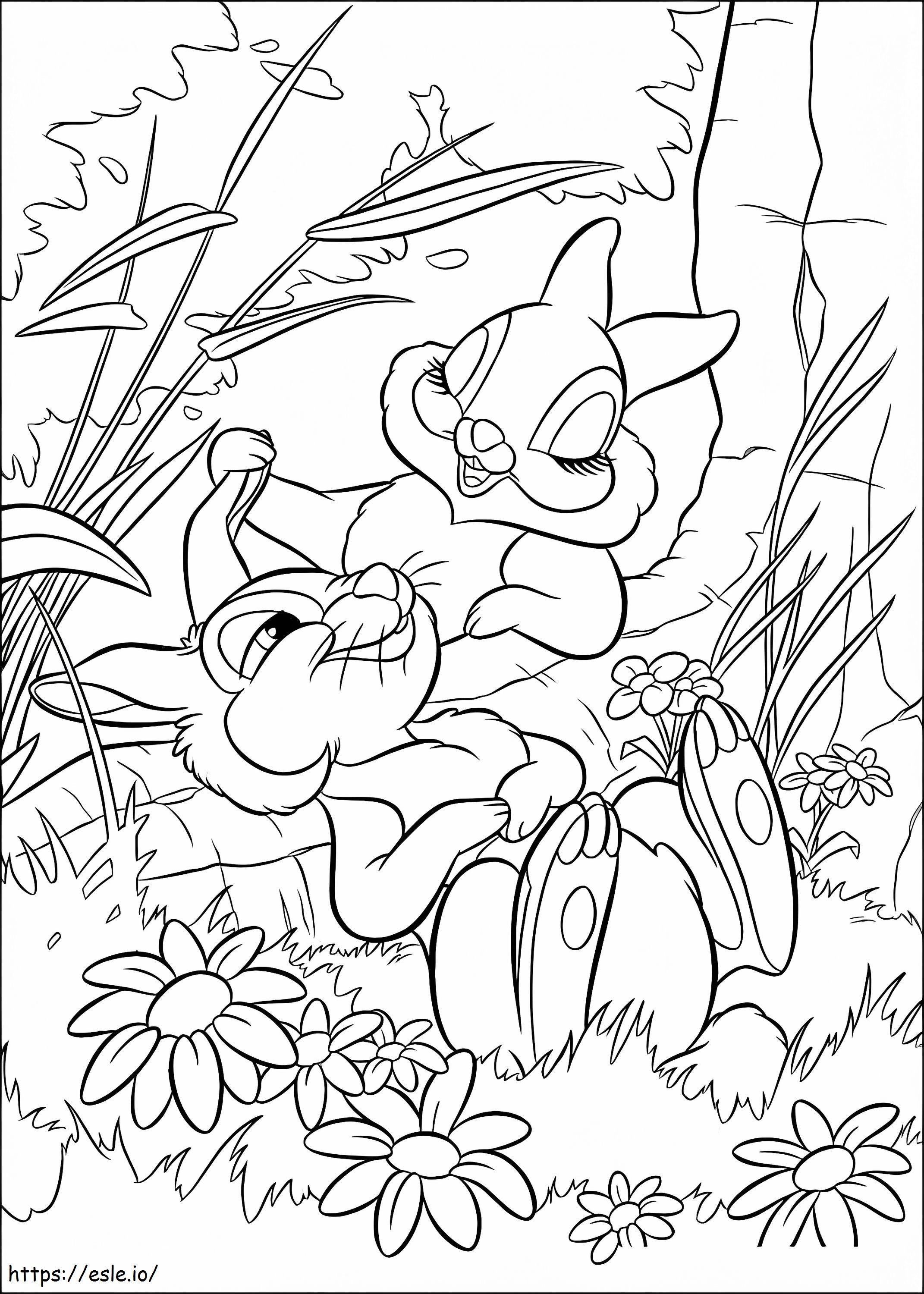 Lovely Miss Bunny And Thumper coloring page