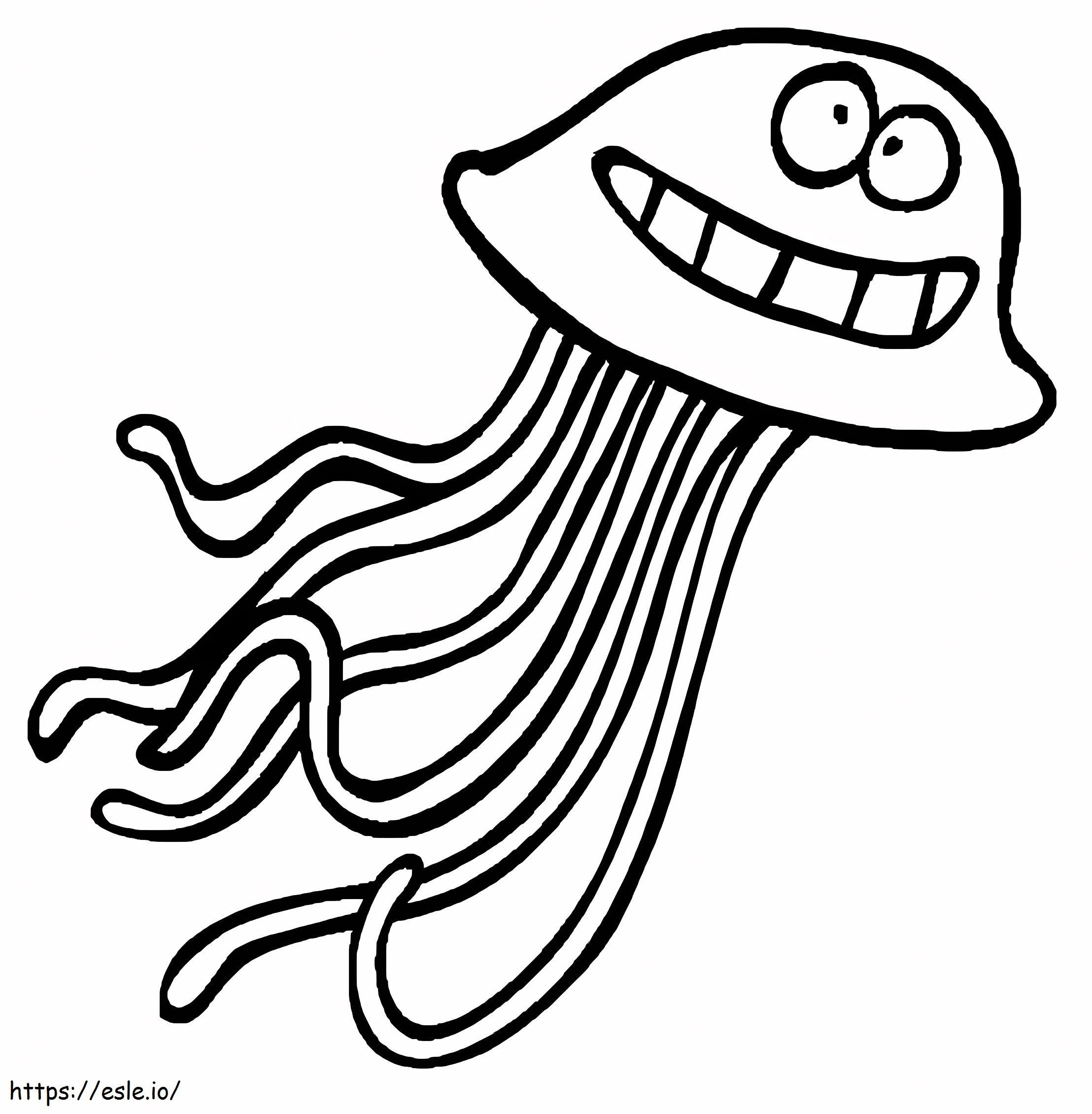 Drawing JellyFish Funny coloring page