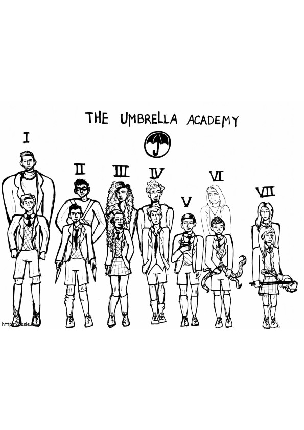 The Umbrella Academy 3 coloring page