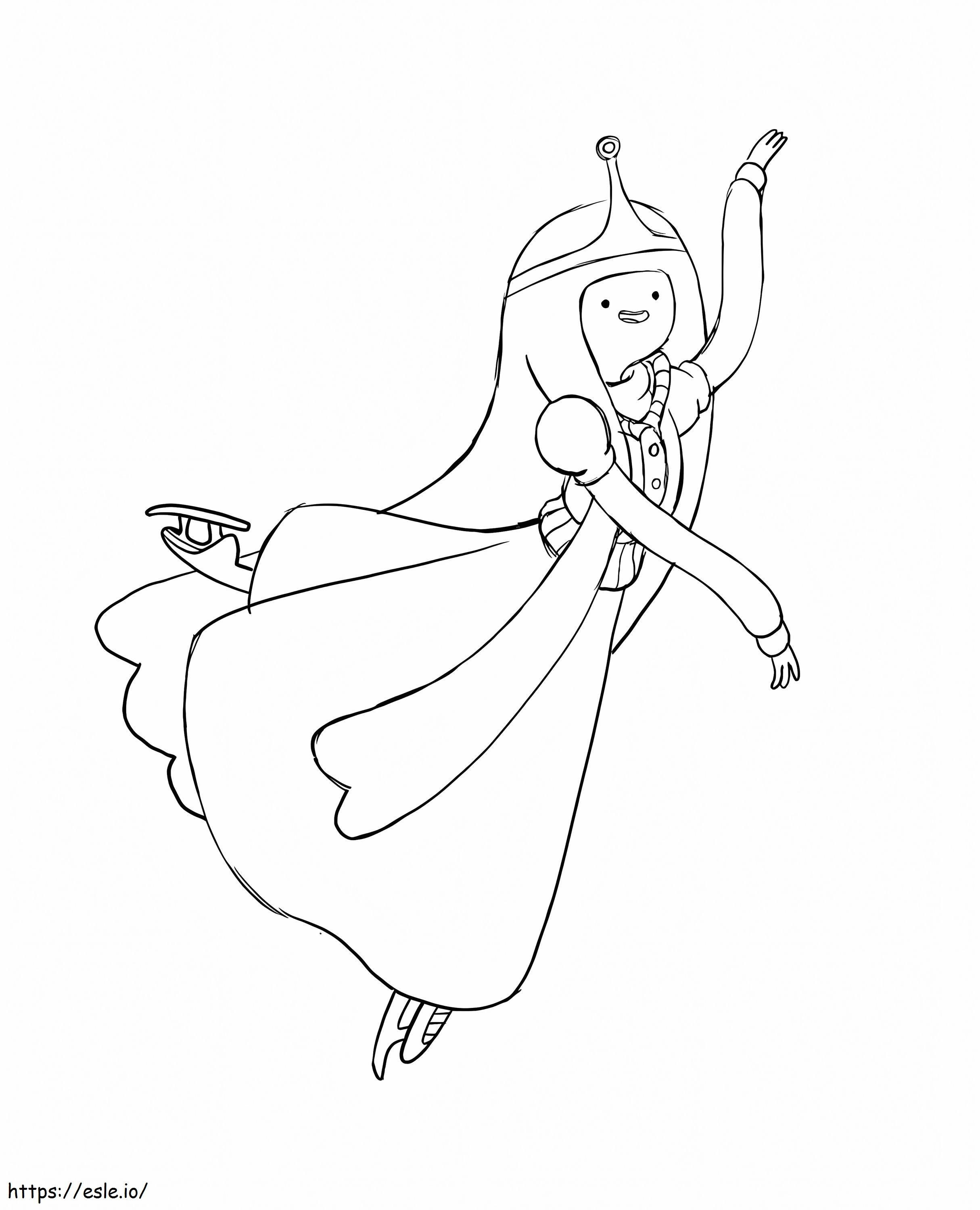 Coloriage Princesse Bubblegum dansant à imprimer dessin